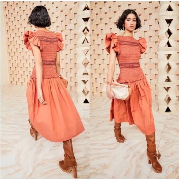 Ulla Johnson Dresses & Skirts - Ulla Johnson : Madeline Smocked dress (terracotta)